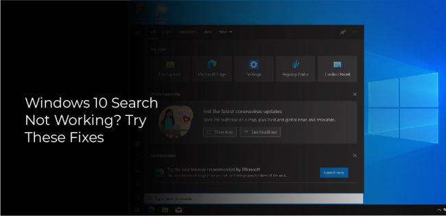 Windows 10 search not working